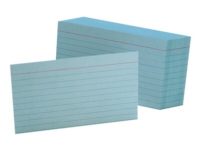 Oxford 3 x 5 Index Cards, Lined Blue, 100/Pack (OXF 7321 BLU)