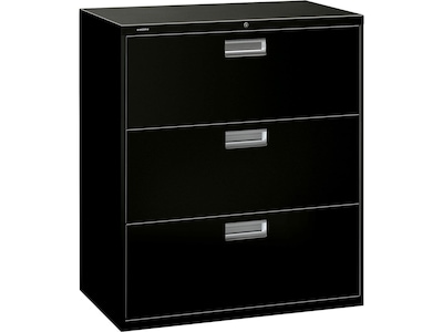 HON Brigade 600 Series 3-Drawer Lateral File Cabinet, Letter/Legal Size, Lockable, 40.88H x 36W x