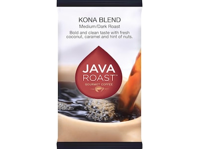 Java Roast Gourmet Kona Blend Ground Coffee with Bonus Filters, Medium Dark Roast, 24/Carton (BHS683