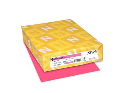 Astrobrights 65 lb. Cardstock Paper, 8.5" x 11", Plasma Pink, 250 Sheets/Pack (WAU22129)