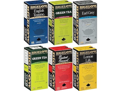 Bigelow Assorted Tea Bags, 28 Bags/Pack, 6 Packs/Carton (RCB15577)