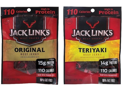 Jack Link’s Variety Beef Jerky, 1.25 oz., 9/Carton (220-00411)