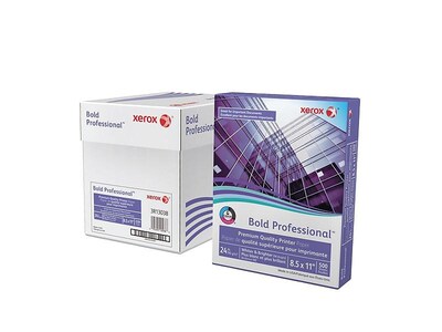 Xerox Bold Professional 8.5 x 11 Bond Paper, 24 lbs., 98 Brightness, 500 Sheets/Ream, 5 Reams/Cart