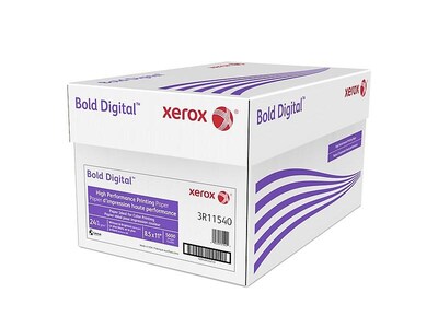 Xerox Bold Digital 8.5 x 11 Paper, 24 lbs., 98 Brightness, 500 Sheets/Ream, 10 Reams/Carton (3R115