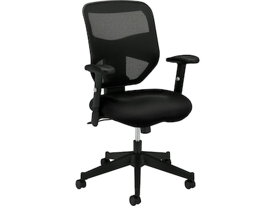 HON Prominent Mesh High-Back Task Chair, Center-Tilt, Adjustable Arms, Black Sandwich (BSXVL531MM10)