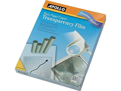 Apollo Transparency Film with Removable Sensing Stripe, 8.5 x 11, 100/Box (PP201C)