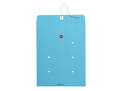 Quality Park Button & String Inter-Departmental Kraft Envelopes, 10 x 13, Blue, 100/Carton (QUA635