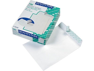 Quality Park Redi-Strip Catalog Envelopes, 10" x 13", White Wove, 100/Box (QUA44782)