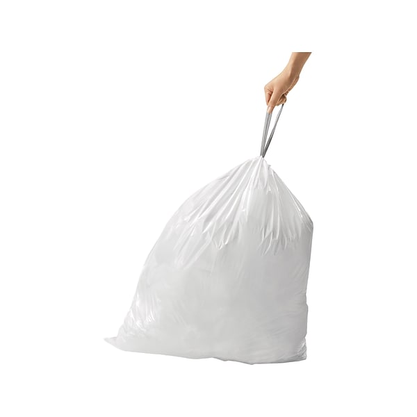 simplehuman 12 Gallon Trash Bag, Low Density, White (CW0261)