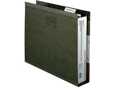 Pendaflex Reinforced Hanging File Folders, Extra Capacity, 5-Tab, Letter Size, Standard Green, 25/Bo