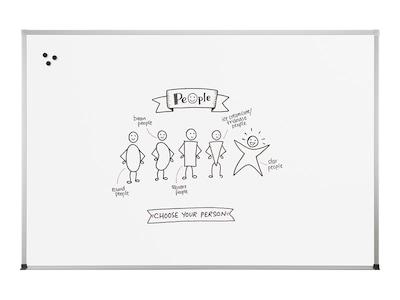 Essentials Porcelain Dry-Erase Whiteboard, Anodized Aluminum Frame, 4 x 4 (2H2ND)