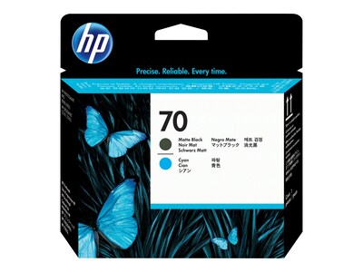 HP 70 DesignJet Printhead, Matte Black, Cyan (C9404A)