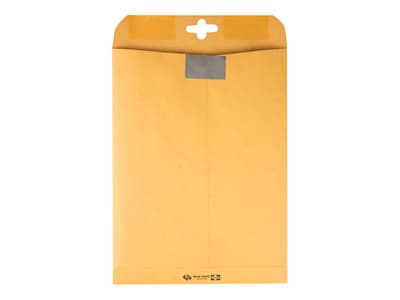 Quality Park ClearClasp Redi-Tac Kraft Catalog Envelopes, 9 x 12, Brown Kraft, 100/Box (QUA43568)