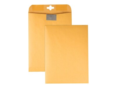 Quality Park ClearClasp Redi-Tac Kraft Catalog Envelopes, 9" x 12", Brown Kraft, 100/Box (QUA43568)