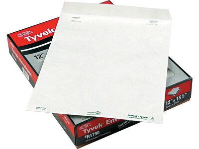 Quality Park Tyvek Survivor Self Seal Catalog Envelopes, 12L x 15.5H, White, 100/Box (QUAR1790)