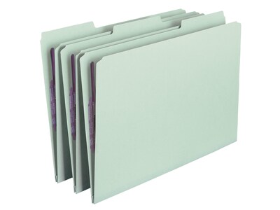 Smead Pressboard Classification Folders with SafeSHIELD Fasteners, 1/3-Cut  Tab, Legal Size, Gray/Gre | Quill.com