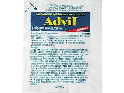 Advil 200mg Ibuprofen Pain Reliever , 2/Packet, 30 Packets/Pack (LIL58030)