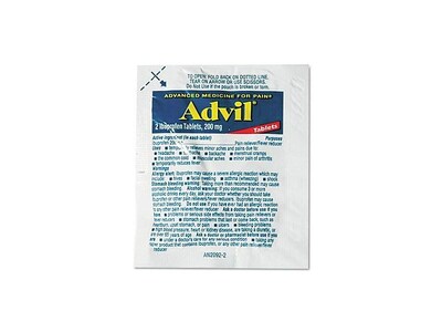 Advil 200mg Ibuprofen Pain Reliever Tablet, 2/Packet, 30 Packets/Pack (LIL58030)