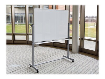 Luxor Steel Mobile Dry-Erase Whiteboard, Aluminum Frame, 4' x 3' (MB4836WW)  | Quill.com
