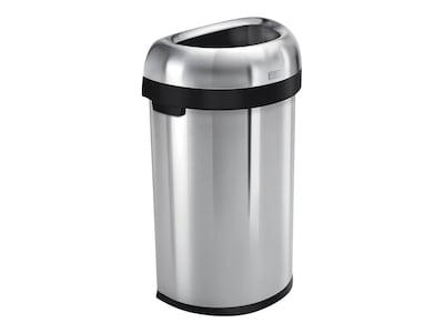 simplehuman Trash Can with Lid, 16 Gallon, Brushed Stainless Steel (CW1468)