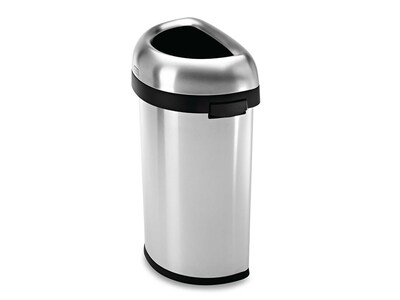 simplehuman Indoor Trash Can with Lid, Brushed Stainless Steel, 16 Gallon (CW1468)