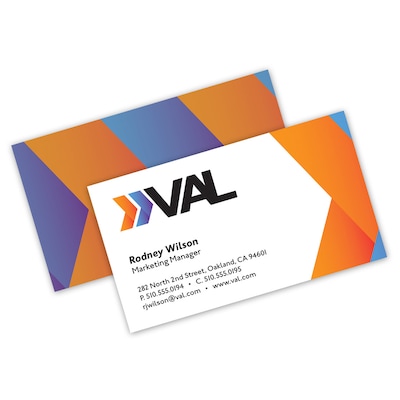 Custom Full Color Business Cards, Pearlized White 105#, Flat Print, 2-Sided, 250/PK