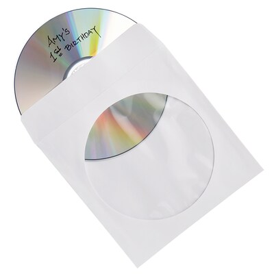 Verbatim Sleeve for CD/DVD, Clear/White Paper, 100/Pack (49976) | Quill.com