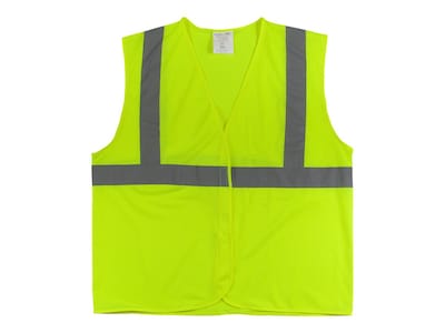 Protective Industrial Products Hook & Loop Safety Vest, ANSI Class R2, X-Large, Hi-Vis Lime Yellow (302-MVG-LY/XL)