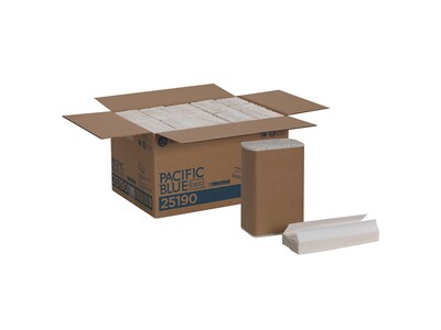 Pacific Blue Basic Recycled C-Fold Paper Towels, 1-ply, 240 Sheets/Pack, 10 Packs/Carton (25190)