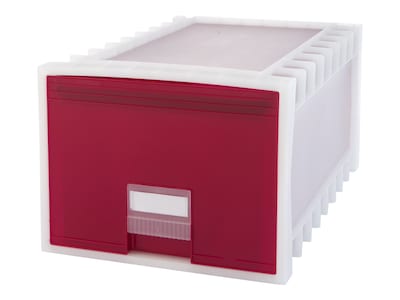 Storex Plastic Drawer, Letter/Legal Size, Red (61105U01C)