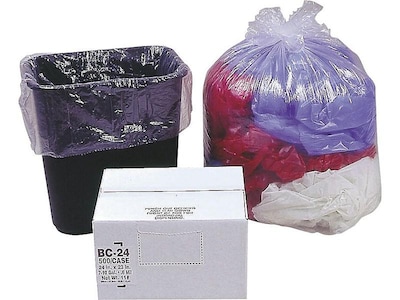 Berry Global Classic 10 Gallon Industrial Trash Bag, 23 x 24, Low Density, 0.6mil, Clear, 500 Bags