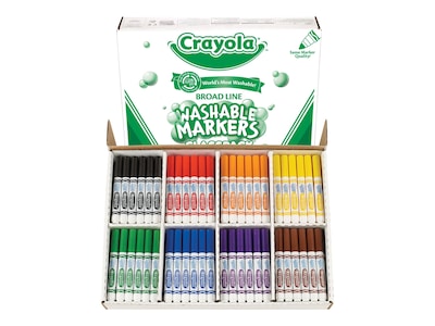 Crayola Classpack Washable Kids Markers, Fine, Assorted Colors, 200/Carton (58-8211)
