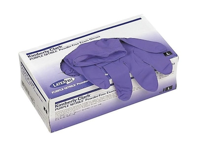 Kimberly-Clark Powder Free Purple Nitrile Gloves, Large, 100/Box (55083) |  Quill.com