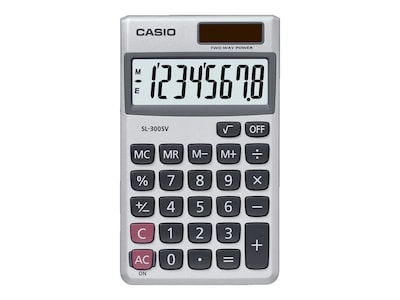 Photo 1 of Casio SL-300SV 8-Digit Pocket Calculator, Silver