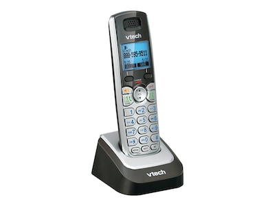 VTech DS6101 2-Line Cordless Expansion Handset, Black/Silver
