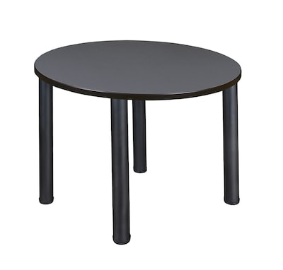 Regency Kee 42" Round Breakroom Table- Grey/ Black