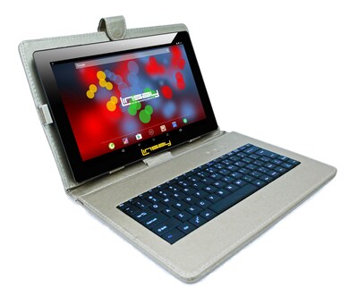 LINSAY F10 Series 10.1" Tablet, WiFi, 2GB RAM, 64GB Storage, Android 13, Black w/Silver Keyboard (F10XIPSBDS)