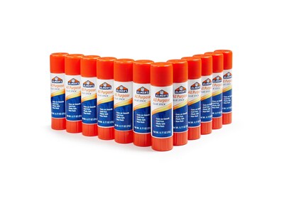Elmers All-Purpose Jumbo Washable Glue Sticks, 0.77 oz., White, 12/Pack (E517)