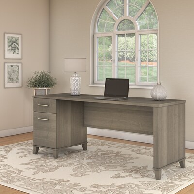 Bush Furniture Somerset 72"W Office Desk with Drawers, Ash Gray (WC81672)