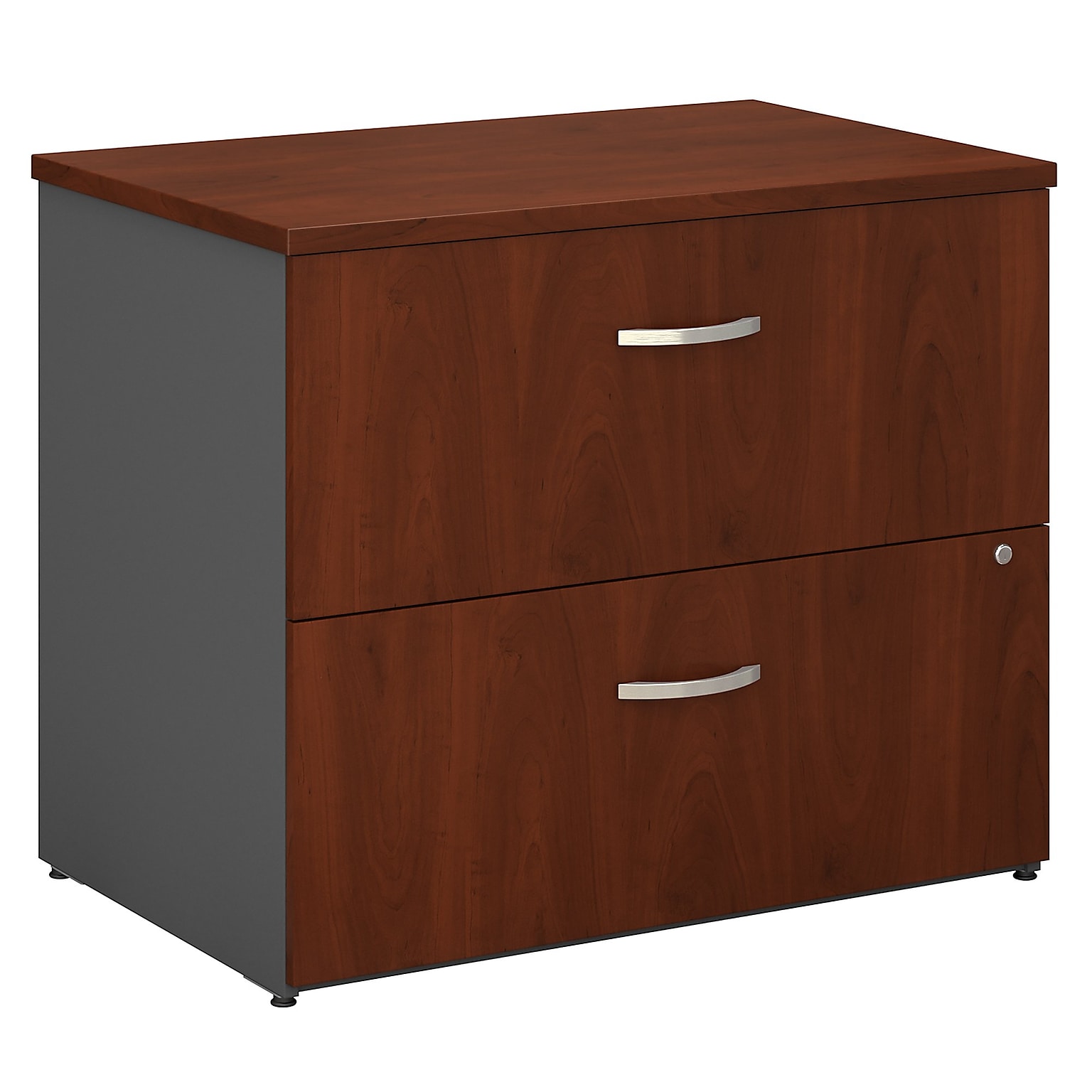 Bush Business Furniture Westfield Lateral File Cabinet, Hansen Cherry/Graphite Gray, Assembled (WC24454CSU)