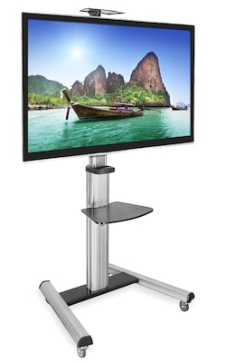 Mount-It! 2-Shelf Mobile TV Cart Height Adjustable for 32-70 Displays (MI-875)