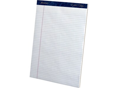 Ampad Gold Fibre Notepads, 8.5 x 11.75, Narrow Ruled, White, 50 Sheets/Pad, 12 Pads/Pack (TOP 20-0