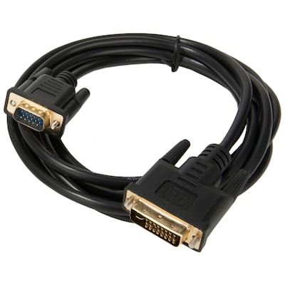 Sumaclife 10 Feet DVI 24-5 PIN DVI-Male to 15-pin VGA-Male Cable | Quill.com