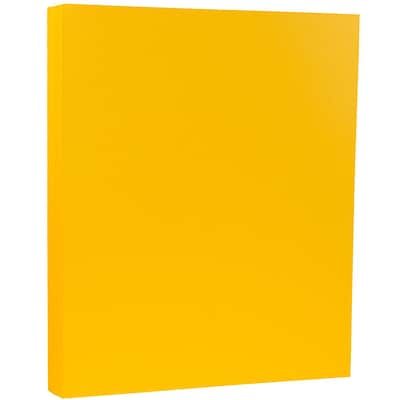 JAM Paper 80 lb. Cardstock Paper, 8.5 x 11, Sunflower Yellow, 250 Sheets/Ream (16729203B)