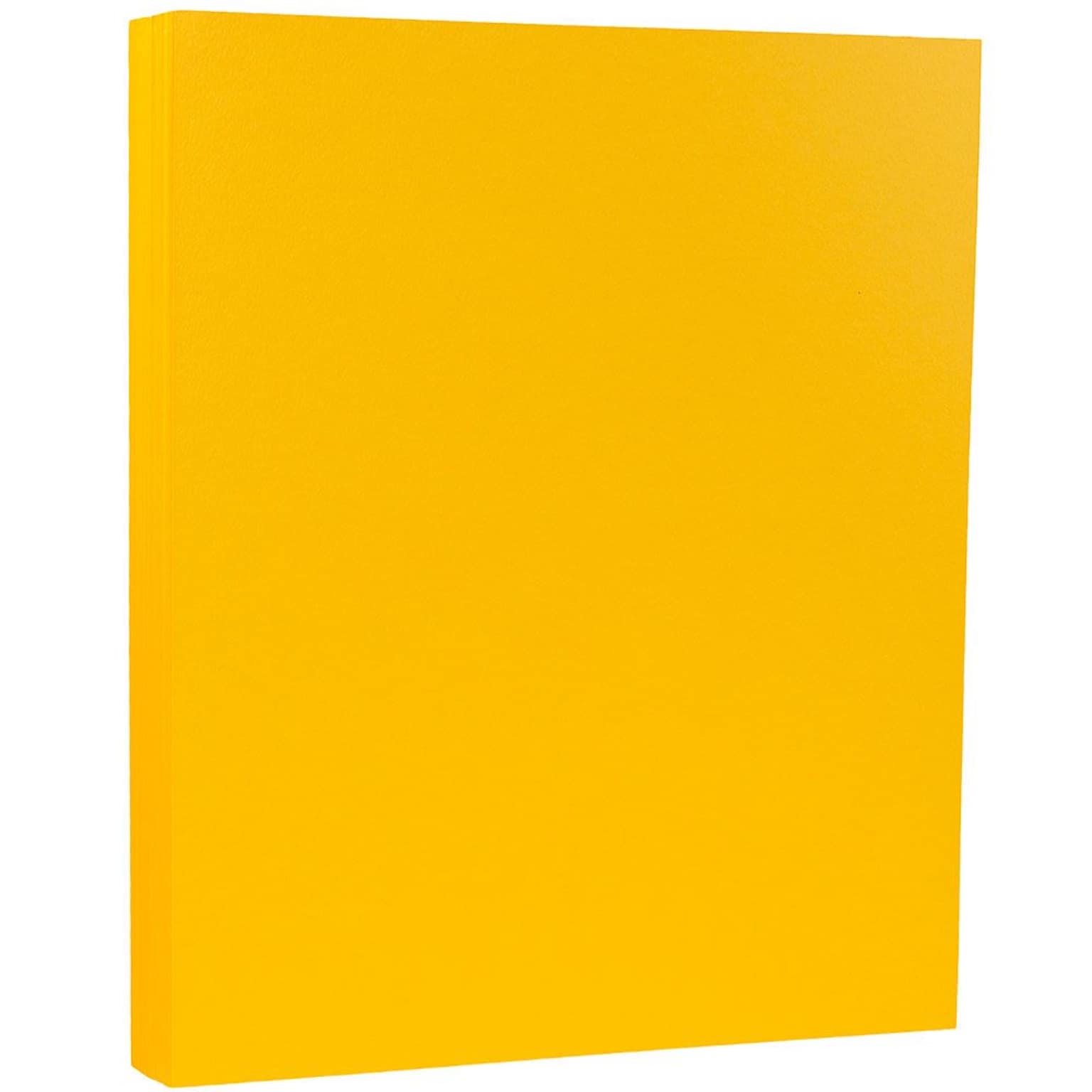 JAM Paper 80 lb. Cardstock Paper, 8.5 x 11, Sunflower Yellow, 250 Sheets/Ream (16729203B)