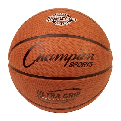 Champion Sports Ultra Grip Rubber Basketball with Bladder, Official Size 7 (CHSBX7)
