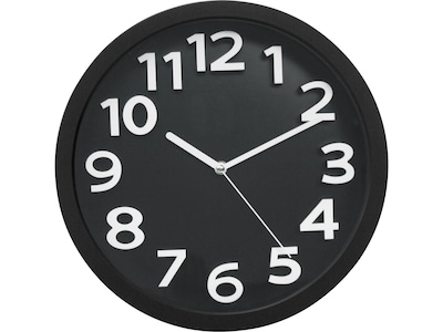Tempus Silent Sweep Wall Clock, Plastic, 13 (TC62127B)