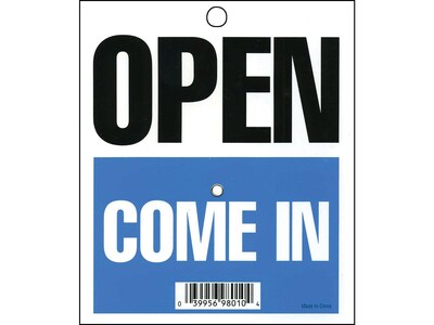 Cosco® Open/Come In/Will Return with Clock Indoor/Outdoor Door Sign, 5.25L x 6H, Multi Colors (098