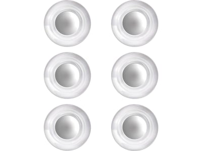 Quartet Glass Board 0.75 Magnets, Clear, 6/Pack (QRT85391)
