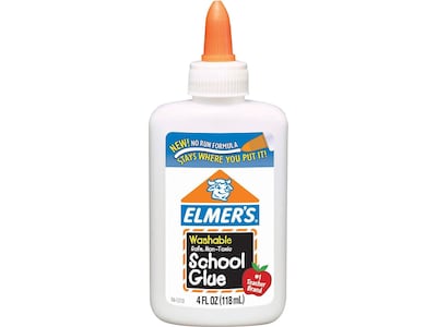 Elmers School Washable School Glue, 4 oz., White (E304NR)